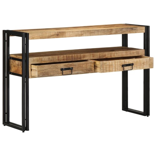vidaXL Stolići za kavu Crni 120x33x75 cm Masivno drvo manga i Metal