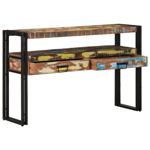 vidaXL Stolci za kraj Višebojno 120x33x75 cm Masivno obnovljeno drvo i metal