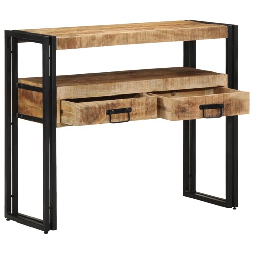 vidaXL Krajnji stolovi Crni 90x33x75 cm Masivno drvo manga i metal