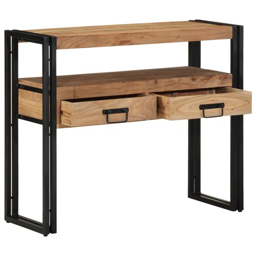 vidaXL Konferencijski stol Crna 90x33x75 cm Masivno bagremovo drvo i Metal