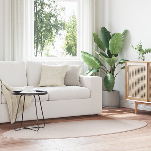 vidaXL Tepih \\"\\"HUARTE\\"\\" Sand 100x200 cm Oval