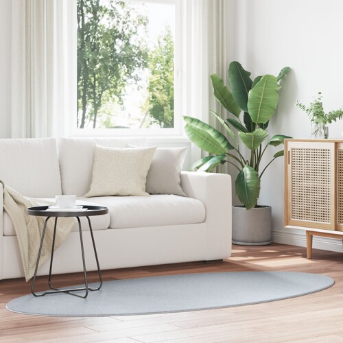 vidaXL Tepisi Sivi Vuna 100 x 200 cm Tepisi za područja Ovalni