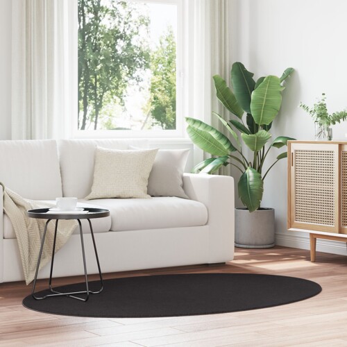 vidaXL Tepih 'HUARTE' Crna 100x200 cm Ovalni