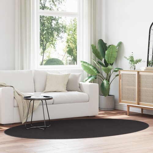 vidaXL Tepih \\"\\"HUARTE\\"\\" Crna 160x230 cm Oval