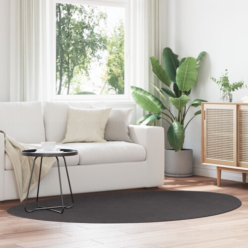vidaXL Tepisi Antracit Vuna 140 x 200 cm Tepih za područja Ovalni