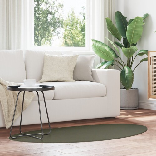 vidaXL Tepisi Boja šume Poliester 80 x 150 cm Akcentni tepisi Ovalni