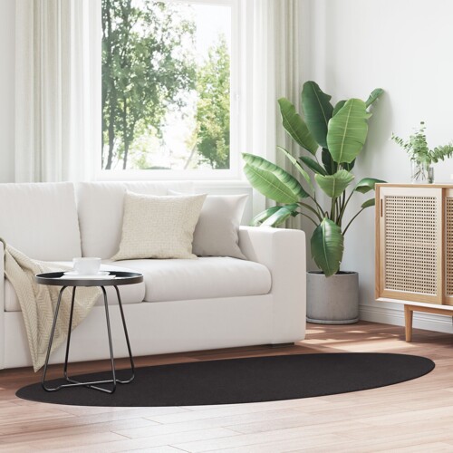 vidaXL Tepisi Crni Poliester 100 x 200 cm Neklizeći
