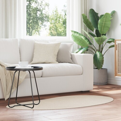 vidaXL Tepih Bež 80x150 cm Poliester Protiv klizanja