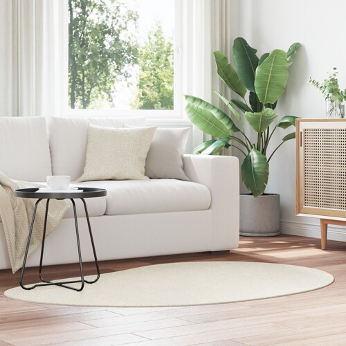 vidaXL Tepih Krem 120x170 cm Poliester Protuklizni