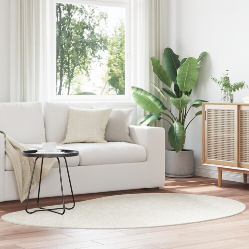 vidaXL Tepih Krem 140x200 cm Poliester Protuklizni