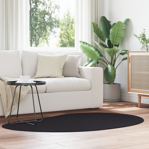 vidaXL Tepih Crni 120x170 cm Poliester Protuklizni