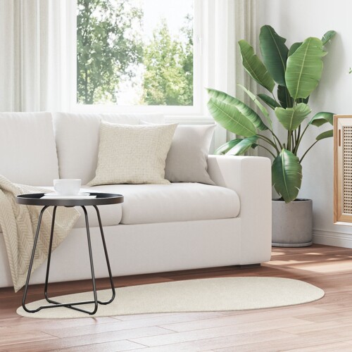 vidaXL Tepisi Krem Poliester 80 x 150 cm Upija zvuk Akcentni tepih
