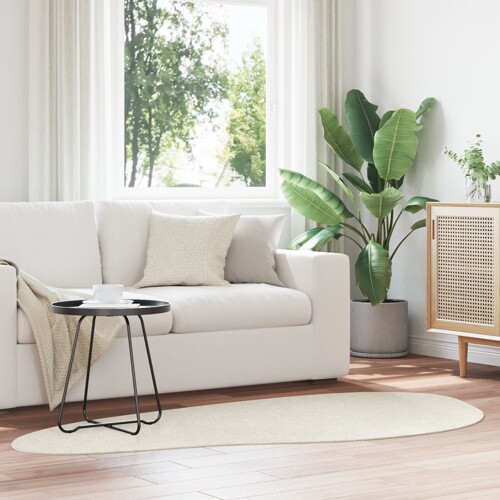 vidaXL Tepisi Krem Poliester 100 x 200 cm Neklizajući