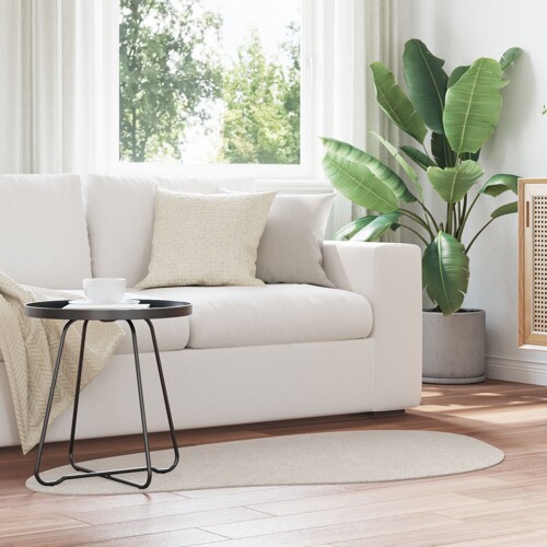 vidaXL Tepisi Bež Poliester 80 x 150 cm Akcent Tepih Valoviti