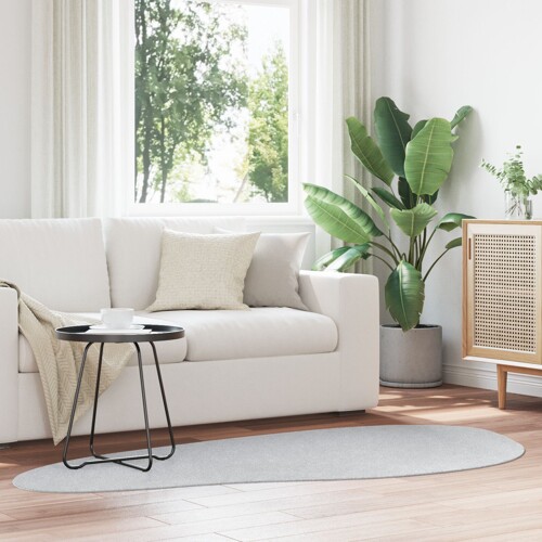 vidaXL Tepisi Siva Poliester 100 x 200 cm Neklizeći Tepih Valoviti