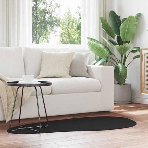 vidaXL Tepisi Crni Poliester 80 x 150 cm Dekorativni umetci