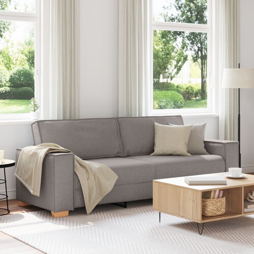 vidaXL Sofa za 3 osobe taupe 180 cm tkanina
