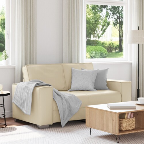vidaXL Dvosjed Sofe Krem 120 cm Umjetna Koža