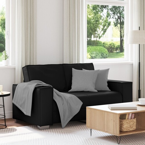 vidaXL Dvosjed Sofa Crna 120 cm Umjetna Koža