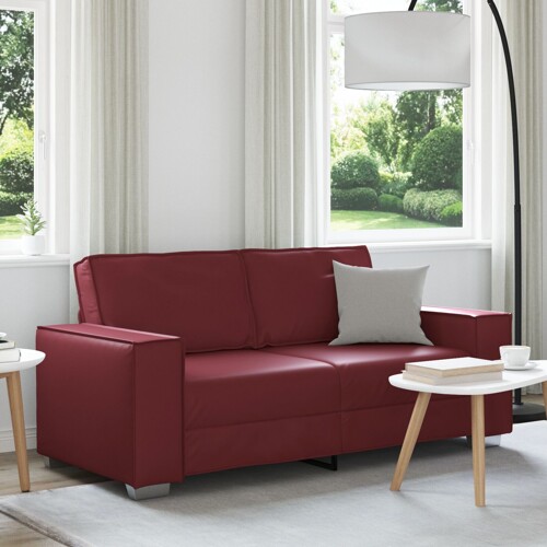 vidaXL Dvojsjed Wine Crvena 140 cm Umjetna Koža