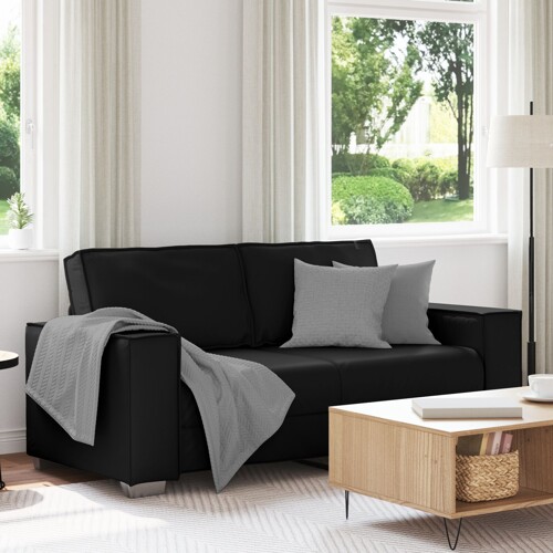 vidaXL Dvosjed Sofa Crna 140 cm Umjetna Koža