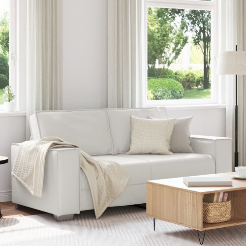 vidaXL Dvosjed Sofa Bijela 140 cm Umjetna koža