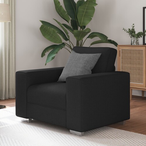 vidaXL Fotelja Crna 59 cm Tkanina