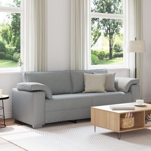 vidaXL Sofa za 3 osobe, svjetlosiva, 178 cm, tkanina