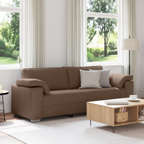 vidaXL sofa za tri osobe smeđa 178 cm tkanina