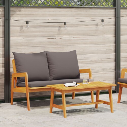 vidaXL 2-dijelni bistro set s jastučićima od čvrstog drva akacije