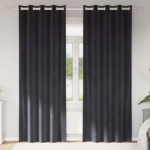 vidaXL Zastore za blackout s ojačanjima 2 kom Dark Grey Baršun