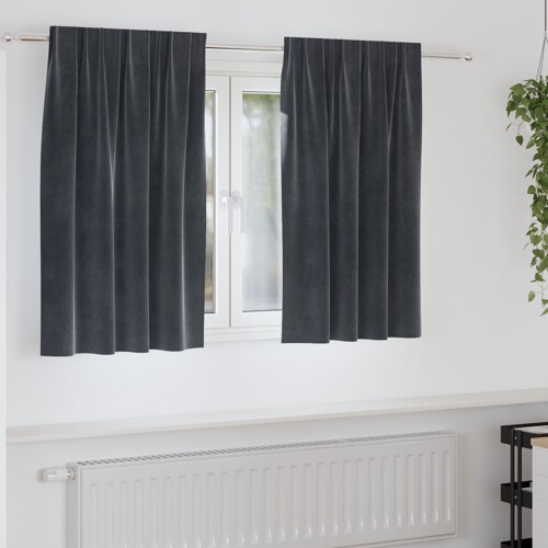 vidaXL Zastore za blackout s gornjom trakom 2 kom tamnosiva pliš