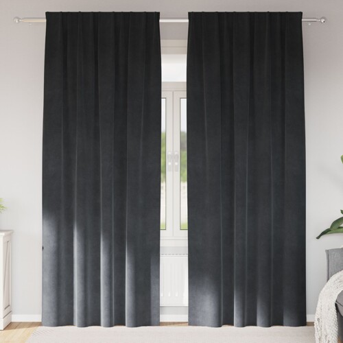 vidaXL Zastore za zamračivanje s vrhom 2 kom Light Grey Velvet