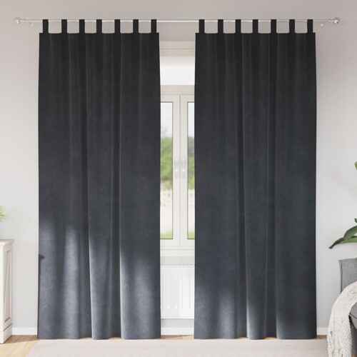 vidaXL Zastore za blackout s petljama 2 kom Svjetlosiva pliš
