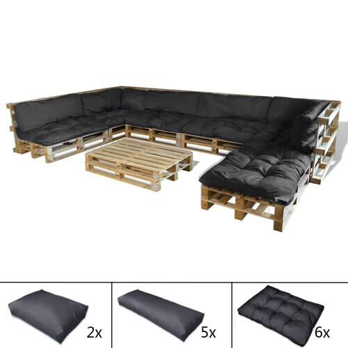 vidaXL Jastuci za palete 13 kom Grey Tkanina