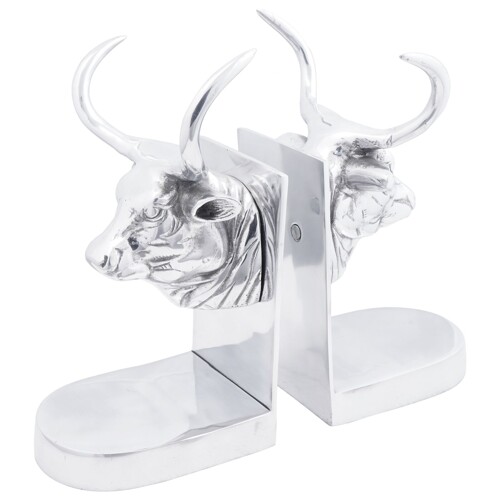 vidaXL Držači za knjige 2 kom Srebrni 17x15x27 cm Aluminij Bull