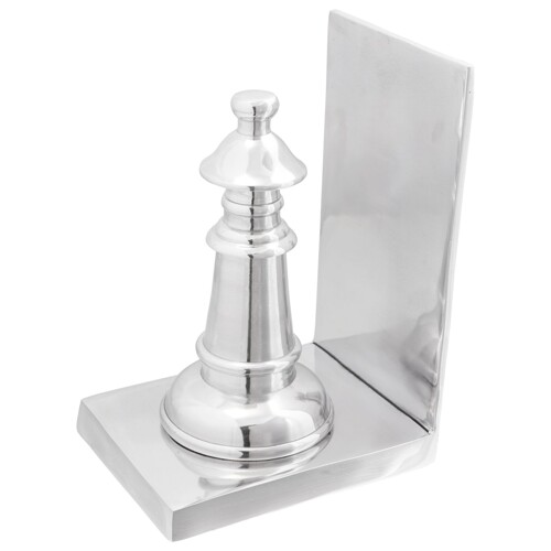 vidaXL Držači za knjige 2 kom Srebrna 11x12x19,5 cm Aluminij Chess