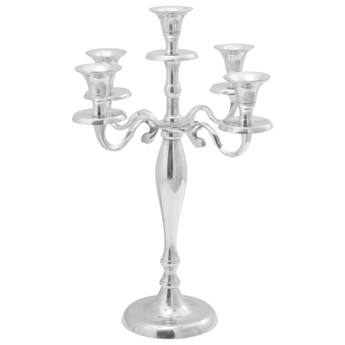 vidaXL Držač svijeće Srebrni 29x29x40 cm Aluminij
