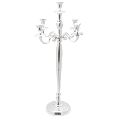 vidaXL Držač svijeća Srebrna 32x32x79,5 cm Aluminij