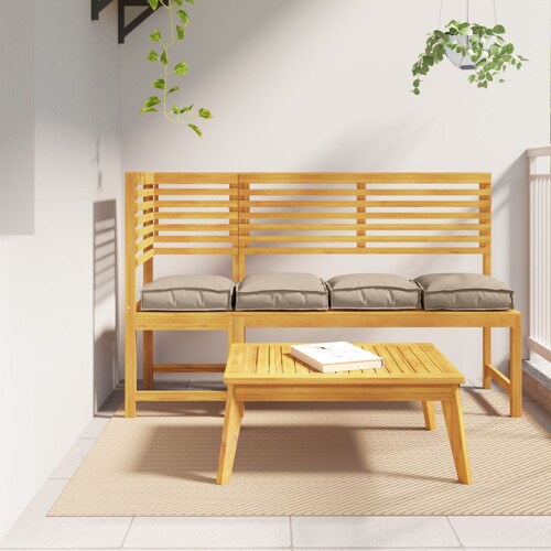 vidaXL Vanjski jastučić Set od 4 Taupe Poliester 40 x 40 x 8 cm