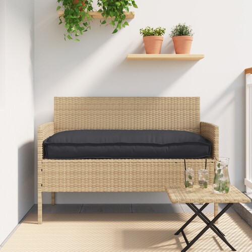 vidaXL Vanjski jastučić Crna Poliester 100 x 40 x 8 cm Uklonjive navlake