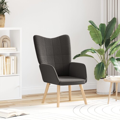 vidaXL Udobna stolica tamno siva s curlastim materijalom poput vune