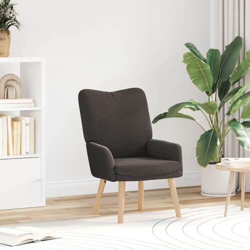 vidaXL Relaxing Chair Tamno siva vlakna slična vuni
