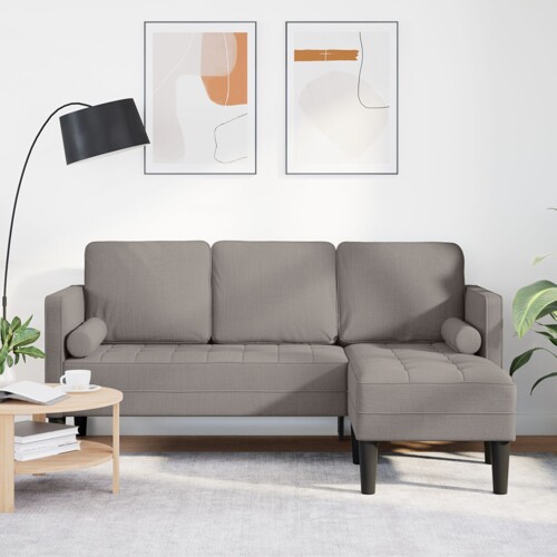 vidaXL Kutna Sofa L-oblik Smeđesiva 160 cm Tkanina
