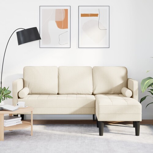 vidaXL kutna garnitura s 3 sjedala od platna 160 cm