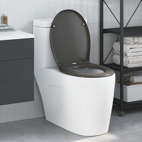 vidaXL Brzo Odvojivo Sjedište WC-a s Mekim Zatvaranjem Duroplast Antracit