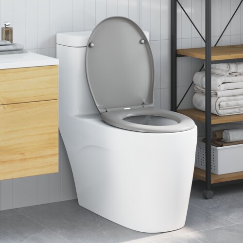 vidaXL Brzoslaga sjedalo za WC s tiho zatvaranjem Duroplast Sivo