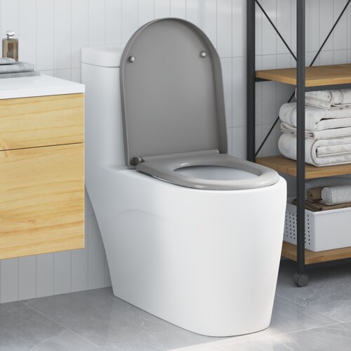 vidaXL Brza sjedalica za WC s mekanim zatvaranjem Duroplast Siva