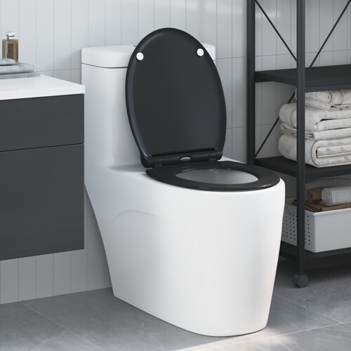 vidaXL Brza Oslobađajuća WC Daske s Mekim Zatvaranjem Duroplast Crna