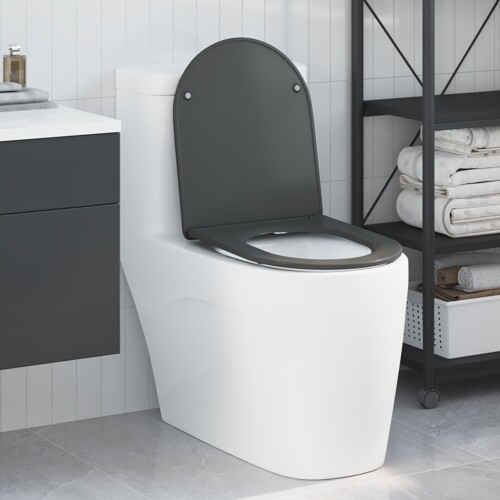 vidaXL Brzo otpuštanje WC sjedala s mekim zatvaranjem Duroplast Antracit
